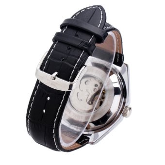 Five Star Store JARAGAR Automatic Mechanical PU Band Big Dial Quartz Wrist Watch - intl  