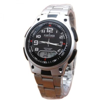 fortuner j 377 jam tangan pria hitam silver fortuner j 377 jam tangan pria hitam silver