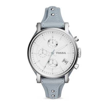 Fossil ES3820 - Boyfriend Chronograph Smokey Blue Leather Watch  