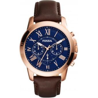 Fossil Grant Chronograph Blue Dial Brown Leather Men's Quartz Watch FS5068  