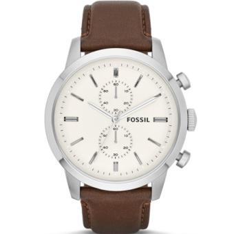 Fossil Jam Tangan Pria Fossil FS4865 Townsman Chronograph Brown Leather Watch  