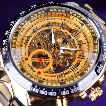 Full Steel Gold Watch Mens Watches Mechanical Watch Clock - intl  