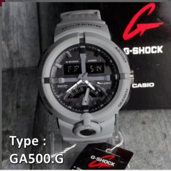 G Shock FROGMAN ARMY Casio GA500 Grey Abu Abu . Jam Tangan Pria Dual Time Digital Model Terbaru  