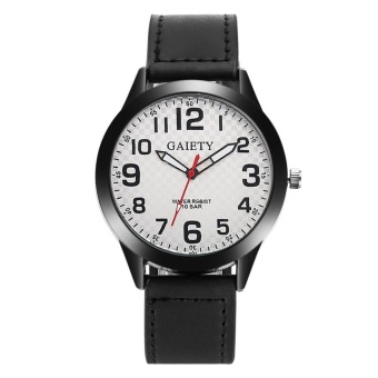 GAIETY G010 Retro Design Luxury Men's Watch Stainless steel Leather Analog Quartz Watches- Black - intl  