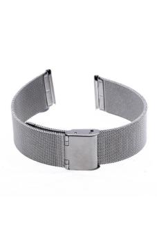 Generic Durable Silver Steel Strap Depolyment Buckle Watch 20mm  