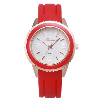 Geneva KX 831 Watts Drop Puff Silicone Candy Ladies Quartz Watch-White - intl  