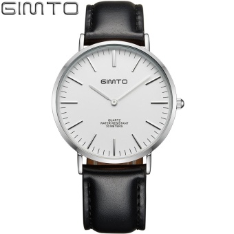 GIMTO GM210 Male and Female Student Couple Table British Style Watch Silver Black - intl  