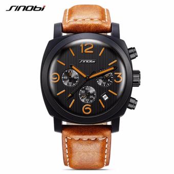 Great SINOBI Watch Men Sport 9661 Wristwatch Relogio Masculino Fashion Waterproof Watch Men Officials Watches New Arrivals (Chrono Aktif) - Brown Black  