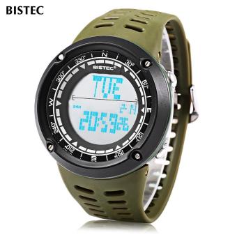 [GREEN] BISTEC 006 Male Digital Watch LED Display Alarm Stopwatch 3ATM Men Sport Wristwatch - intl  