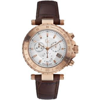 GUESS COLLECTION Gc X58004G1S - Jam Tangan Pria - Leather - Brown - Rose Gold  