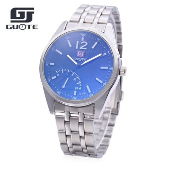 GUOTE G208 Men Quartz Watch Decorative Fan Shape Sub-dial Luminous Water Resistance Wristwatch (BLUE)  