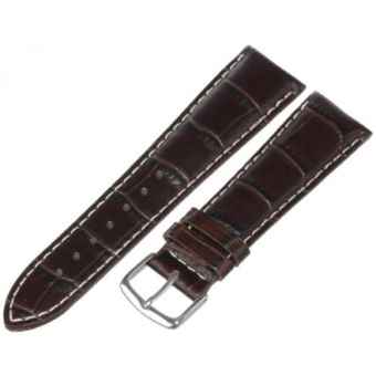 Hadley-Roma Mens MSM834RB-220 22-mm Brown Genuine Italian Calfskin Leather WatchStrap - intl  