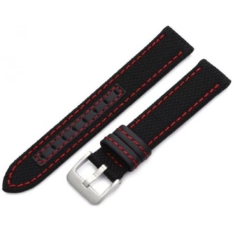 Hadley-Roma Mens MSM848RQ 180 18-mm Black Genuine Kevlar with Red Stitching Watch Strap - intl  