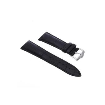 HKS 24mm Unisex Genuine Leather Watch Band Strap Bracelet Black Fashion (Intl)  