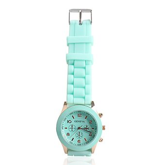 HKS Silicone Jelly Quartz Sports Wrist Watch Mint Green Unisex Stylish Precise  