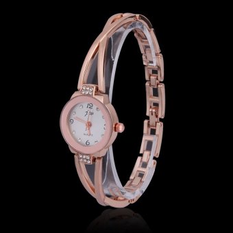 HKS Women Ladies Fashion Bracelet Wrist Watches Round Quartz Analog Rose Gold  