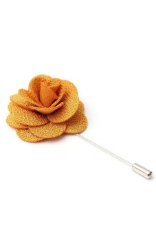 HomeGarden Lapel Pins Flower Handmade Boutonniere Stick Yellow  