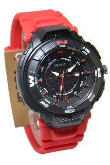 igear dual time jam tangan pria merah hitam rubber igear dual time jam tangan pria merah hitam rubber