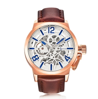 IK colouring Men Automatic Mechanical Watches Genuine Leather Leisure Watch - intl  