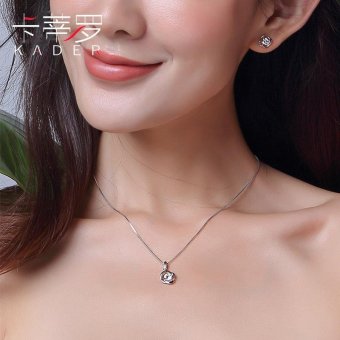 Katie Lo Schwarloschi Zirconium 925 Silver Necklace Female Stud Earrings Jewelry Birthday Gift - intl
