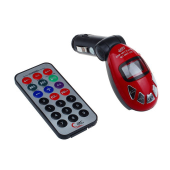 UJS LCD Wireless FM Transmitter Car Kit MP3 Player Support USB SD MMC Slot Red - Intl