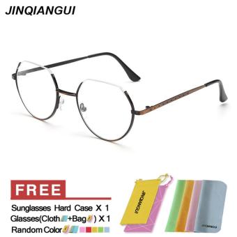 JINQIANGUI Fashion Mens Glasses Frame Half Frame Glasses Brown Frame Glasses Titanium Frames Plain for Myopia Men Eyeglasses Optical Frame Glasses - intl