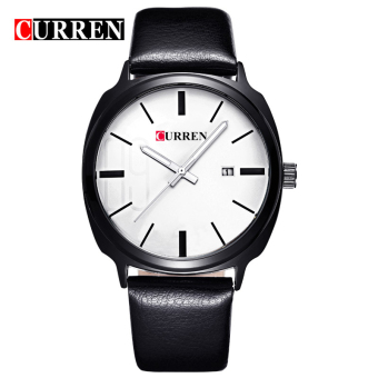 [100% Genuine]CURREN Quartz-Watch Curren Watch Leather Wristwatches Men Curren Watches Clock 8212 - intl
