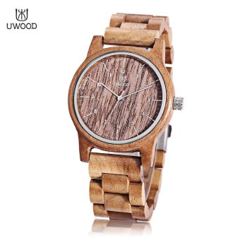 UWOOD UW - 1007 Male Wooden Quartz Watch Daily Water Resistance Arabic Numerals Scale Wristwatch (Brown) - intl
