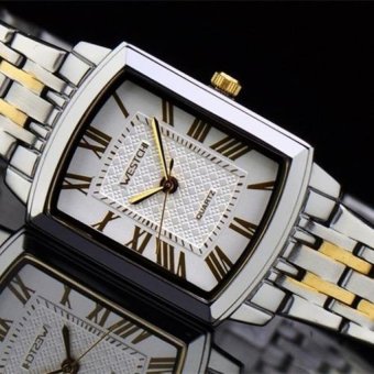jaxuzha Chi square between the genuine West westchi fashion goldenlady square quartz watch W6126L (1 X men Watch) (White) - intl