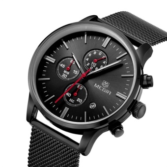 New MEGIR Men's Business Watch Multifunction Waterproof Wrist Watches Fashion Casual Steel Band Watches Relogio Masculino - intl