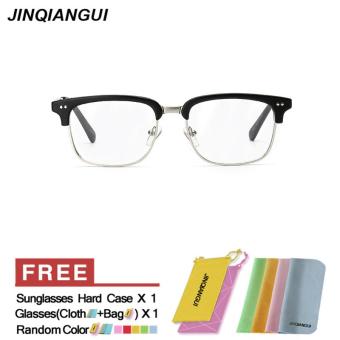 JINQIANGUI Fashion Glasses Frame Square Glasses Black Frame Glasses Plastic Frames Plain for Myopia Men Eyeglasses Optical Frame Glasses - intl