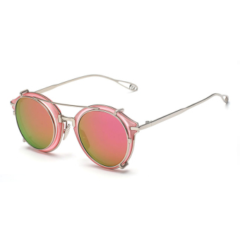 Sunglasses Women Mirror Oval Glasses Red Purple Color Brand Design (Intl)