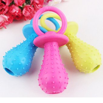 New Rubber Pacifier for Pet Toys Dog Cat Puppy Chew Toys with BellSound Inside Squeak Toys Pet Shop # B2093 - intl