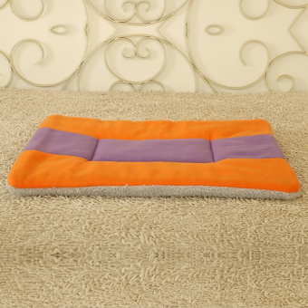 360DSC Super Soft Fleece Pet Bed Mats Puppy Dog Cat SleepingCushion Mat 76*59cm - Orange + Purple/XXL