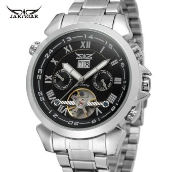 Jargar Men's Watch Automatic Calendar Stainless Steel Band Tourbillion Wristwatch - intl