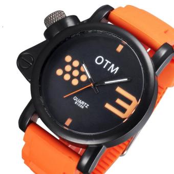 oxoqo OTM brand new 2015 sports watch unique left crown design students watch luminous hands (Orange)