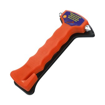360WISH Car Life Safety Hammer with Seat Belt Cutter & Noctilucence Function Emergency Escape Rescue Tool 840 - Reddish Orange