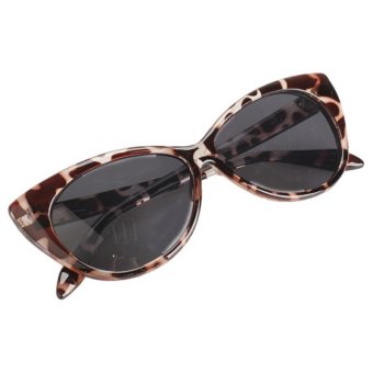 Vienna Linz Retro Cat Eye Style Sunglasses - Coklat Leopard
