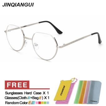 JINQIANGUI Fashion Glasses Frame Half Frame Glasses Silver Frame Glasses Titanium Frames Plain for Myopia Men Eyeglasses Optical Frame Glasses - intl