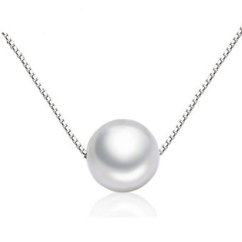 Trendy Female Necklace Pearl Pendant Gift for Girls Solid 925 Sterling Silver Jewelry