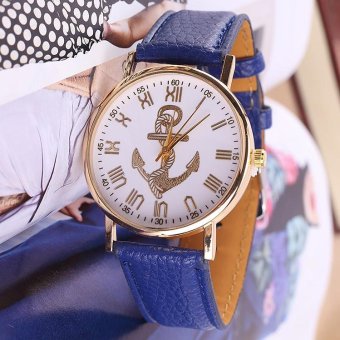 CE Rome digital gold anchor watch female models Geneva ladies watch Europe and the United States selling fashion single product watch selling single product round dial Blue strap pattern dial - intl
