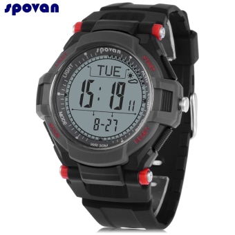 SPOVAN MINGO 2 Digital Sports Watch Pedometer Compass Altimeter Alarm 3ATM Wristwatch (White) - intl