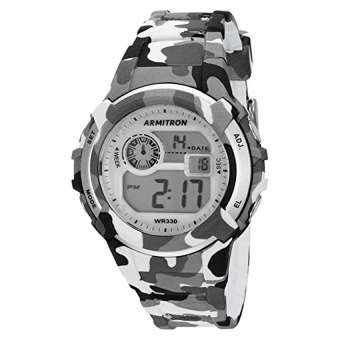 Armitron Sport Unisex 45/7059CGY Digital Grey and Black Camouflage Resin Strap Watch (Intl)