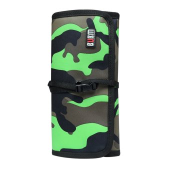 BUBM Portable Universal Travel Case for Small Electronics Accessories Buggy Bags/ Travel Organizer / Hard Driver Bag / Cable Storage with Cable Tie ï¼ˆL/Camouflage Green)