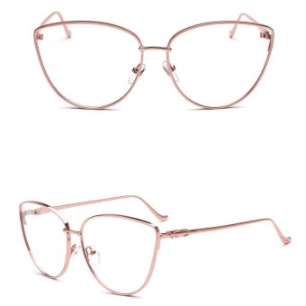 JINQIANGUI Glasses Frame Women Cat Eye Retro Titanium Eyewear Pink Color Spectacle Frames for Nearsighted Glasses - intl