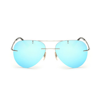 Men Sunglasses Polarized Mirror Shield Sun Glasses SkyBlue Color Brand Design (Intl)