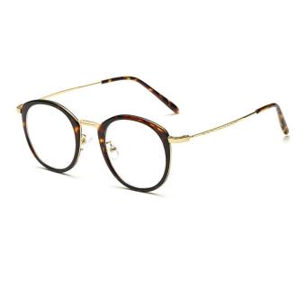 JINQIANGUI Fashion Glasses Frame Vintage Retro Round Glasses Gold Frame Glasses Plastic Frames Plain for Myopia Women Eyeglasses Optical Frame Glasses - intl