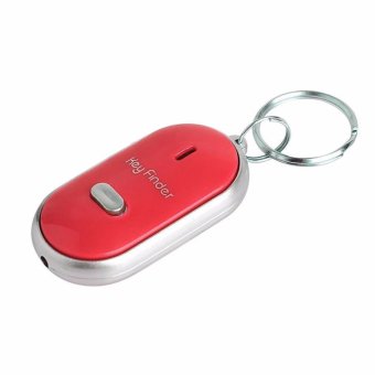 Lucky Key Finder Oval Otomatis - Gantungan Kunci Siul - Merah