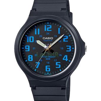 Casio Standard MW-240-2B - Jam Tangan pria - Black Blue - Strap Rubber - LM