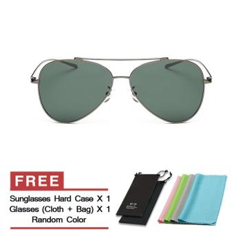 Sunglasses Polarized Men Mirror Butterfly Sun Glasses Green Color Brand Design (Intl)